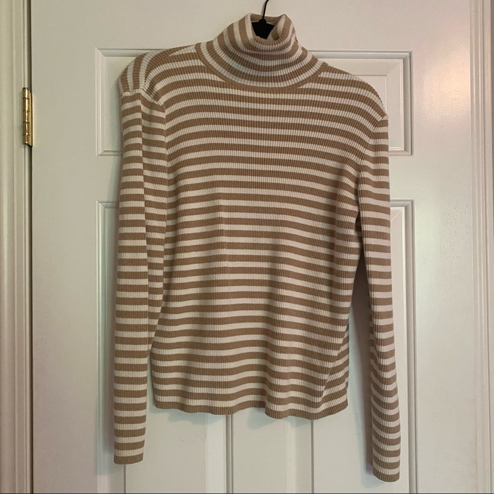 Lauren by Ralph Lauren Striped Turtleneck Sweater